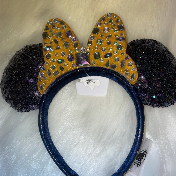 NWT Disney Earidescent Mickey Mouse Ears Gem Walt 50th 50 gold black Anniversary - Picture 16 of 16